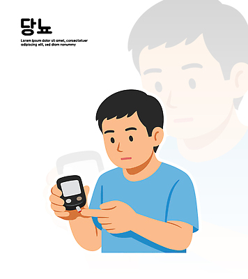 남자 음식 일러스트 손가락 의학 건강 관리 생활 치료 혈액 질병 설탕 체크표시 검사_조사 예방 당뇨병 예방접종 측정기 혈당 국내일러스트 AI파일 손 사람 기계 확인 접종 파일형식 벡터