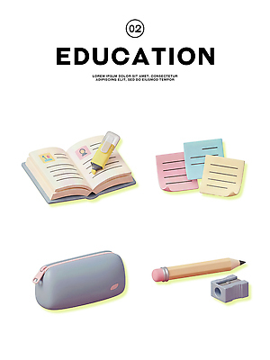 PSD 편집이미지 학생 디자인 교육 초등학생 문구용품 초등학교 초등교육 책 학습 필기구 연필 사무용품 자료 도구 메모지 필통 편집3D 학교 학용품 사람 3D 오브젝트 파일형식