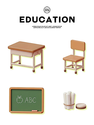 PSD 편집이미지 학생 디자인 교육 초등학생 컬러 가구 의자 교실 초등학교 초등교육 학습 칠판 공간 도구 책상 오브젝트 준비 분필 편집3D 생활용품 학교 사람 3D 초크 파일형식