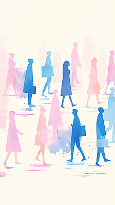 JPG 패션 컬러 백그라운드 가방 일러스트 모션 수채화 거리 사람 여러명 일상 세계 걷기 도시 그룹 그림 워킹 스타일 국내일러스트 AI일러스트 AI콘텐츠 잡화 다수 라이프 파일형식