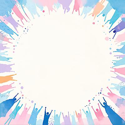 JPG 손 디자인 실루엣 예술 분홍색 컬러 백그라운드 일러스트 모션 수채화 들기 사람 파란색 축제 자유 표현 원형 그림 공동체 창의성 국내일러스트 AI일러스트 AI콘텐츠 도형 컨셉 촬영기법 신체부위 파일형식