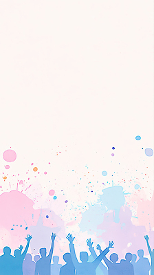 JPG 손 감정 예술 상징 컬러 백그라운드 일러스트 모션 수채화 사람 사각형 축제 모임 무대 축하 표현 즐거움 흥분 색채 생동감 참여 강조 국내일러스트 AI일러스트 AI콘텐츠 도형 컨셉 신체부위 파일형식