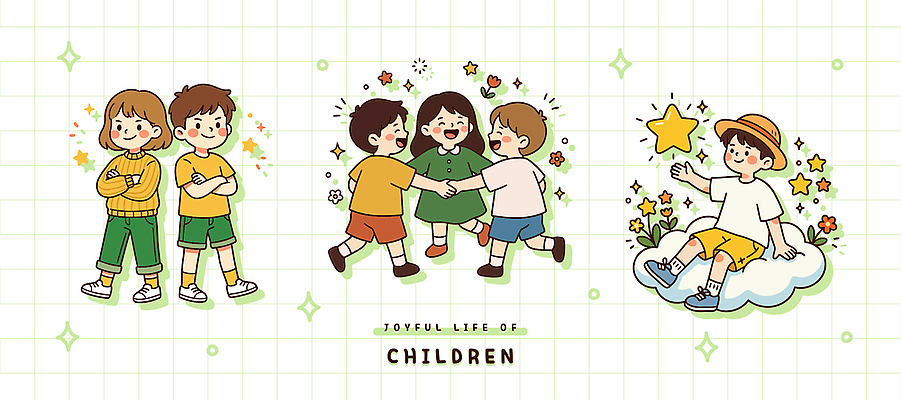 행복 어린이 컬러 일러스트 학교 모션 놀이 웃음 취미 일상 여름 친구 손잡기 놀이공원 어린이날 즐거움 그림 국내일러스트 AI파일 계절 교육 기념일 감정 관계 표정 사람 라이프 테마파크 파일형식 벡터