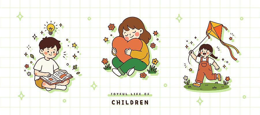 꽃 행복 어린이 인형 일러스트 가족 모션 자연 놀이 웃음 일상 책 친구 독서 마음 색칠 연 즐거움 그림 풍선 소꿉놀이 국내일러스트 AI파일 식물 감정 관계 표정 사람 라이프 놀이용품 생태계 파일형식 벡터
