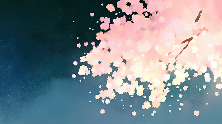 JPG 나무 꽃잎 꽃 감정 예술 컬러 나비 일러스트 모션 자연 페인팅 하늘 풍경 일상 봄 벚꽃 밤 국내일러스트 AI일러스트 AI콘텐츠 식물 계절 곤충 라이프 견과류 생태계 파일형식