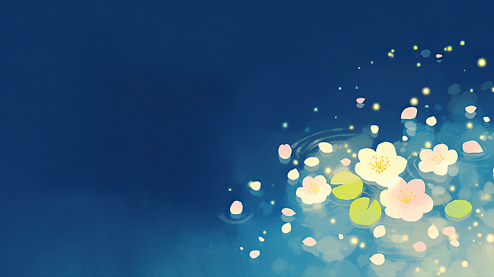 JPG 꽃잎 꽃 컬러 백그라운드 일러스트 자연 조명 연꽃 물 벚꽃 연못 점 부자 수면 밤 시원함 수조 그림 장면 뷰티풀 국내일러스트 AI일러스트 AI콘텐츠 자연요소 식물 컨셉 견과류 생태계 파일형식