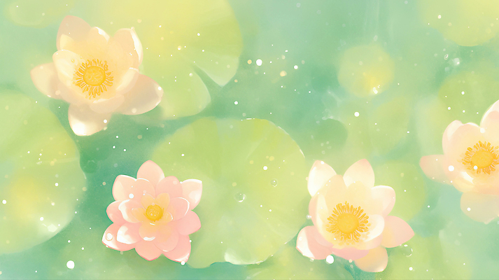 JPG 식물 꽃 일러스트 자연 연꽃 물 연못 개화 수면 연습 연잎 생태계 수련꽃 국내일러스트 AI일러스트 AI콘텐츠 자연요소 잎 파일형식