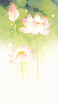 JPG 식물 꽃 백그라운드 일러스트 자연 생명 연꽃 초록색 여름 빛 평화 연못 물가 수면 생태계 장면 뷰티풀 국내일러스트 AI일러스트 AI콘텐츠 계절 컬러 컨셉 풍경 물 파일형식