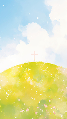 JPG 꽃 기독교 종교 상징 십자가 일러스트 자연 하늘 기념 풍경 초원 일상 햇빛 평화 봄 공간 순수 언덕 장면 현재 국내일러스트 AI일러스트 AI콘텐츠 식물 계절 컨셉 라이프 태양 생태계 파일형식
