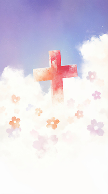 JPG 꽃 종교 상징 하늘색 백그라운드 십자가 일러스트 자연 하늘 빨간색 평화 일출 일몰 봄 기도 기독교인 뷰티풀 숭배 존경 국내일러스트 AI일러스트 AI콘텐츠 식물 계절 기독교 컬러 컨셉 파란색 노을 생태계 파일형식