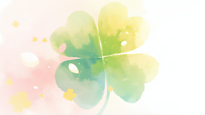JPG 모양 식물 꽃 감정 예술 컬러 백그라운드 잎 일러스트 자연 생명 수채화 사랑 물감 봄 그리기 네잎클로버 클로버 그림 부드러움 뷰티풀 싱그러움 국내일러스트 AI일러스트 AI콘텐츠 계절 모션 미술도구 감각 생태계 파일형식