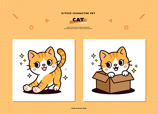 동물 캐릭터 디자인 컬러 일러스트 놀이 반려동물 상자 귀여움 고양이 그림 장면 고양이캐릭터 일러캐릭터 AI파일 동물캐릭터 컨셉 포유류 파일형식 벡터