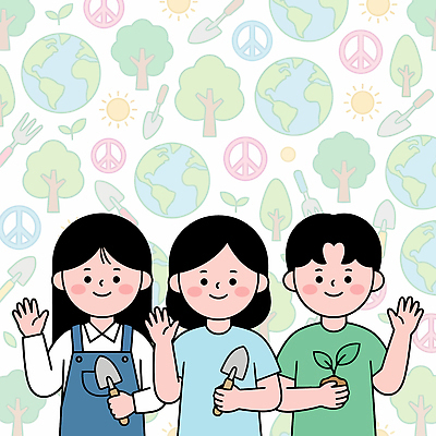 나무 식물 손 지구 어린이 백그라운드 일러스트 모션 자연 함께함 사랑 웃음 친구 평화 환경 정원 도구 그림 가꾸기 국내일러스트 AI파일 감정 컨셉 관계 표정 사람 신체부위 생태계 파일형식 벡터