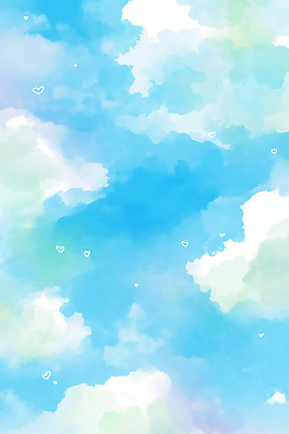 JPG 구름 디자인 컬러 백그라운드 패턴 일러스트 자연 하늘 날씨 사랑 풍경 파란색 디지털 공간 흰색 하트 심장 마음 그림 클라우드서비스 뷰티풀 국내일러스트 AI일러스트 AI콘텐츠 자연요소 모양 감정 무늬 장기_의학 서비스 생태계 파일형식