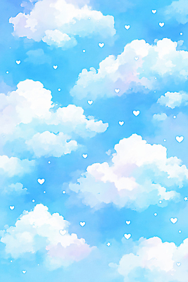 JPG 구름 디자인 감정 예술 컬러 배경화면 백그라운드 무늬 일러스트 자연 하늘 날씨 사랑 파란색 공간 하트 그림 심플 국내일러스트 AI일러스트 AI콘텐츠 자연요소 모양 생태계 파일형식