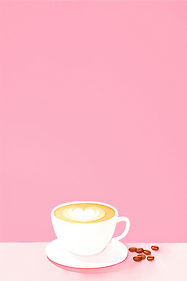 JPG 디자인 커피 음료 분홍색 컬러 일러스트 탁자 일상 컵 숟가락 카페 빵집 원두 하트 크림 그림 라떼 카페라떼 홈카페 국내일러스트 AI일러스트 AI콘텐츠 모양 식기 가구 수저 라이프 상점 파일형식