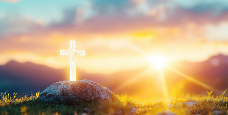 JPG 편집이미지 기독교 종교 십자가 자연 하늘 산 풍경 빛 햇빛 일몰 저녁 언덕 지평선 이미지편집 AI컴퓨터그래픽 AI콘텐츠 태양 노을 야간 생태계 파일형식