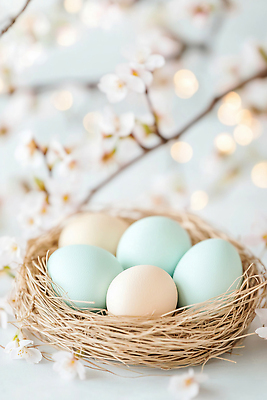 JPG 나무 편집이미지 꽃잎 꽃 컬러 재료 자연 주택 장식 바구니 계란 촬영 봄 벚꽃 부활절계란 보케 파스텔 이미지편집 AI컴퓨터그래픽 AI콘텐츠 식물 계절 학용품 부활절 건물 알 생태계 파일형식