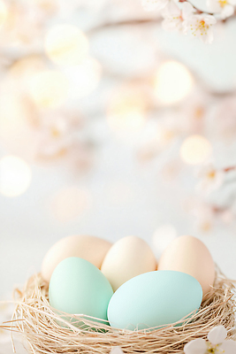 JPG 편집이미지 꽃 컬러 자연 생명 주택 장식 알 봄 벚꽃 둥지 부활절계란 보케 조화 부화 아기새 이미지편집 AI컴퓨터그래픽 AI콘텐츠 식물 계절 새끼 조류 부활절 건물 계란 생태계 파일형식