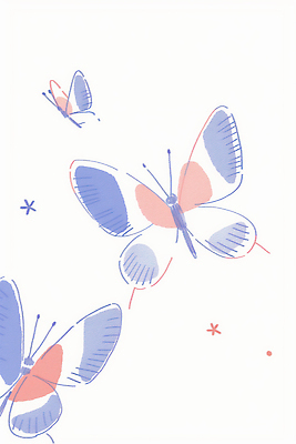 JPG 디자인 예술 컬러 나비 날개 일러스트 자연 하늘 생명 여름 파란색 주황색 자유 흰색 비행 그림 뷰티풀 국내일러스트 AI일러스트 AI콘텐츠 계절 곤충 컨셉 생태계 파일형식