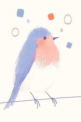 JPG 모양 동물 디자인 응시 예술 컬러 일러스트 자연 조류 앉기 사각형 표현 원형 그림 주위 단순화된 창작 국내일러스트 AI일러스트 AI콘텐츠 도형 시선 모션 생태계 파일형식