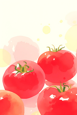 JPG 음식 컬러 백그라운드 토마토 채소 과일 일러스트 재료 자연 수채화 건강 요리 장식 빨간색 여름 농장 샐러드 수확 신선 맛 준비 비타민 신선도 국내일러스트 AI일러스트 AI콘텐츠 계절 컨셉 농업 생태계 영양소 파일형식