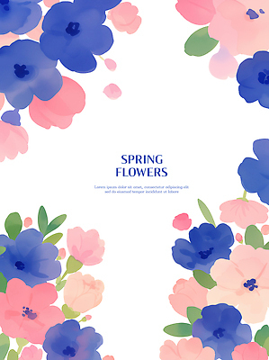 PSD 식물 계절 꽃잎 꽃 컬러 일러스트 봄꽃 자연 생명 프레임 풍경 정원 화관 봄 다양 화사함 파스텔 조화 만개 뷰티풀 국내일러스트 다수 컨셉 학용품 생태계 파일형식