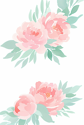 JPG 디자인 꽃 예술 분홍색 컬러 백그라운드 잎 무늬 패턴 일러스트 자연 수채화 장식 초록색 장미 배열 그림 화사함 조화 뷰티풀 스타일 국내일러스트 AI일러스트 AI콘텐츠 식물 컨셉 생태계 파일형식