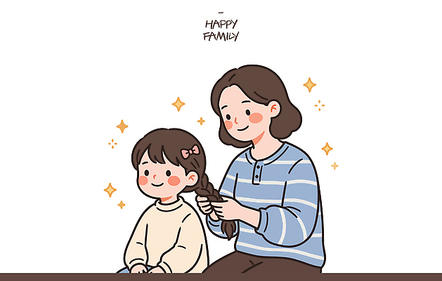 감정 어린이 일러스트 가족 관계 모션 엄마 실내 사랑 웃음 앉기 머리 귀여움 시간 자르기 즐거움 소통 국내일러스트 AI파일 컨셉 표정 사람 내부 신체부위 파일형식 벡터