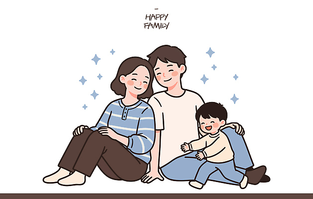 행복 어린이 일러스트 가족 모션 엄마 함께함 사랑 웃음 일상 부모 소파 화목 기쁨 표현 시간 아빠 그림 장면 국내일러스트 AI파일 감정 컨셉 의자 관계 표정 사람 라이프 파일형식 벡터