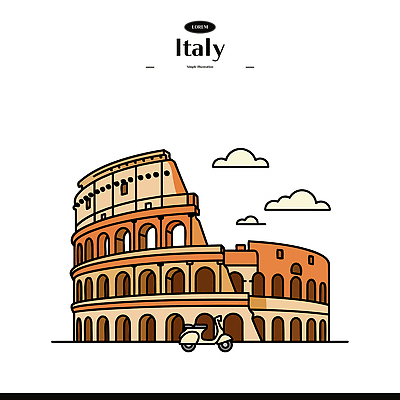 건축물 디자인 문화 예술 여행 백그라운드 이동 일러스트 거리 환경 이탈리아 스쿠터 도시 역사 로마 콜로세움 랜드마크 경관 국내일러스트 AI파일 건축 유럽 컨셉 풍경 오토바이 파일형식 벡터