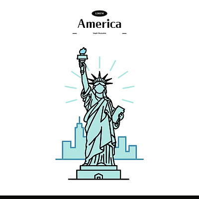 문화 상징 여행 백그라운드 일러스트 조형물 조각상 미국 도시 역사 뉴욕 자유의여신상 방문 기념물 랜드마크 국내일러스트 AI파일 북아메리카 미술 세계문화유산 파일형식 벡터