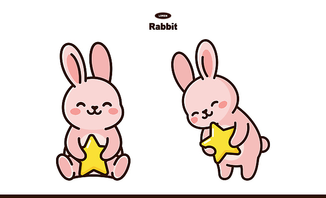 자연요소 캐릭터 감정 컬러 컨셉 포유류 관계 신체부위 반려동물 파일형식 벡터 토끼 별 놀이 표정 귀여움 금색 친구 동물 손 즐거움 장난감 동화 일러캐릭터 일러스트 AI파일