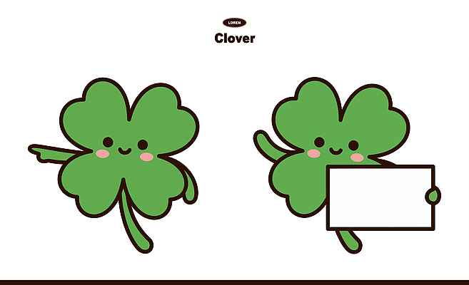 식물 캐릭터 손 디자인 컬러 일러스트 간판 표정 대화 그래픽 귀여움 두개 가리킴 네잎클로버 클로버 드로잉 의사소통 이모지 일러캐릭터 AI파일 컨셉 2 말하기 미술 손짓 신체부위 파일형식 벡터