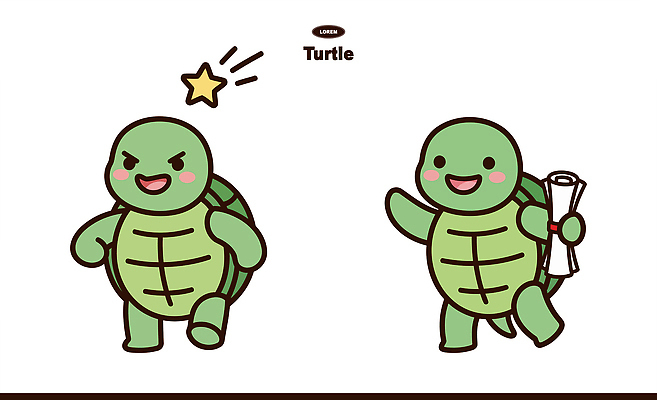 캐릭터 디자인 별 백그라운드 이동 일러스트 모션 놀이 이야기 웃음 초록색 친구 귀여움 표현 거북이 두루마리 즐거움 그림 장면 일러캐릭터 AI파일 자연요소 감정 컬러 컨셉 관계 파충류 표정 파일형식 벡터