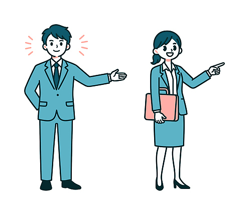 손 여자 남자 포즈 상의 가방 일러스트 비즈니스 커뮤니케이션 협력 직장 대화 정장 사무실 표현 업무 작업 비즈니스맨 비즈니스우먼 소통 국내일러스트 AI파일 잡화 옷 컨셉 회사 말하기 사람 신체부위 직장인 파일형식 벡터