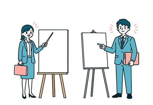 여자 교육 남자 지도 일러스트 비즈니스 회의 협력 직장 대화 정장 사무 직장인 비즈니스맨 비즈니스우먼 발표 목표 계획 프레젠테이션 동료 화이트보드 국내일러스트 AI파일 직업 옷 컨셉 회사 관계 말하기 사람 업무 파일형식 벡터