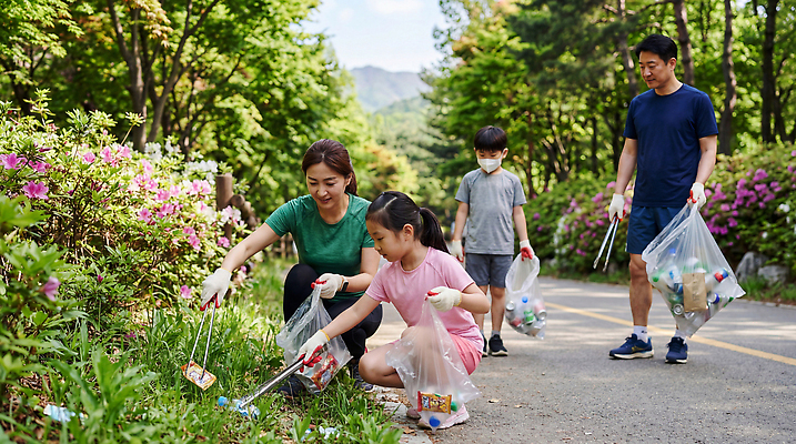 JPG 식물 편집이미지 공원 어린이 가족 모션 자연 봉투 초록색 부모 환경 그린캠페인 시간 쓰레기 지역 정화 의료성형뷰티 줍기 플로깅 편집실사 AI인물포토 AI콘텐츠 공공시설 캠페인 컬러 관계 사람 CG 생태계 파일형식 AI포토