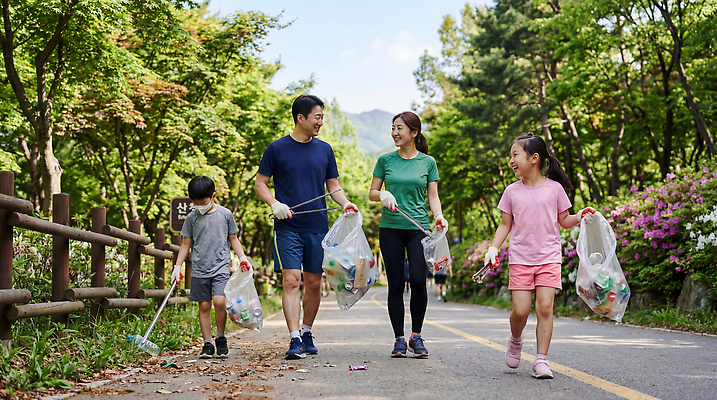JPG 나무 편집이미지 꽃 가족 모션 자연 거리 여러명 여름 운동 자연보호 그린캠페인 산책 봉사 청소 쓰레기줍기 의료성형뷰티 플로깅 편집실사 AI인물포토 AI콘텐츠 식물 계절 캠페인 다수 관계 휴식 건강 사람 도움 보호 CG 생태계 파일형식 줍기 AI포토