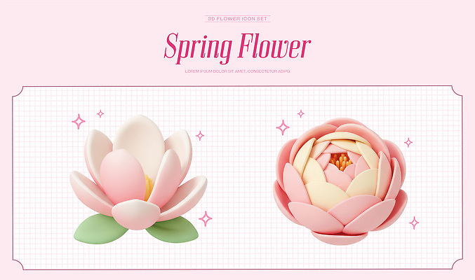 PSD 편집이미지 디자인 꽃 예술 분홍색 꽃무늬 봄꽃 자연 연꽃 그래픽 장식 세트 장미 봄 자원 디지털아트 편집3D 식물 계절 컬러 무늬 3D 생태계 파일형식
