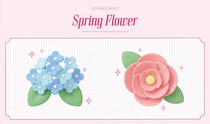 PSD 식물 편집이미지 디자인 꽃잎 꽃 분홍색 백그라운드 잎 봄꽃 자연 그래픽 디지털 봄 그림 격자 편집3D 계절 컬러 무늬 3D 생태계 파일형식