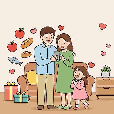 딸 행복 음식 컬러 거실 과일 일러스트 가족 대화 선물 사랑 어류 웃음 농작물 스마트폰 부모 시간 즐거움 놀기 국내일러스트 AI파일 감정 농업 관계 모션 표정 말하기 핸드폰 스마트기기 수중동물 파일형식 벡터