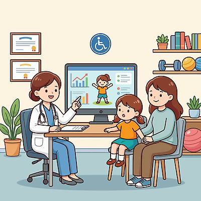 식물 어린이 일러스트 그래프 건강 병원 설명 치료 부모 스크린 운동기구 방 간호사 의사 보고서 상담 방문 건강검진 장애 상담실 재활 증상 국내일러스트 AI파일 의학 가족 모션 사람 헬스 의료진 검사_조사 파일형식 벡터