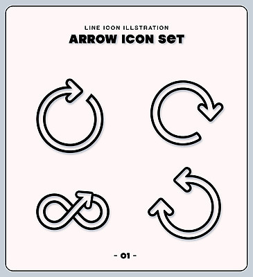 모양 아이콘 디자인 화살표 시계 그래픽 세트 디지털 재활용 방향 무한 표기 2D아이콘 AI파일 기록 친환경 파일형식 벡터