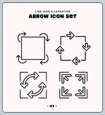 모양 아이콘 기호 디자인 화살표 선 이동 그래픽 세트 표현 크기 방향 회전 사용자 2D아이콘 AI파일 문자 컨셉 파일형식 벡터