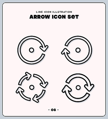 모양 아이콘 디자인 화살표 선 표시 그래픽 세트 표현 원형 크기 방향 구성 반복 2D아이콘 AI파일 도형 파일형식 벡터