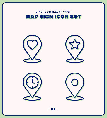 아이콘 기호 디자인 별 시계 지도 그래픽 세트 하트 원형 심볼 위치 2D아이콘 AI파일 자연요소 모양 도형 문자 파일형식 벡터