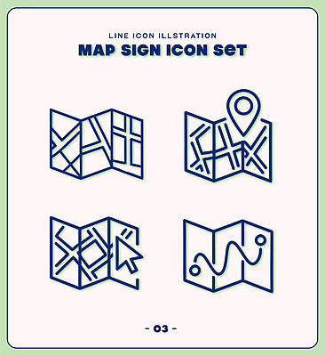 아이콘 기호 디자인 선 지도 표시 그래픽 방향 이미지 위치 지역 경로 서류판 2D아이콘 AI파일 문자 사무용품 파일형식 벡터