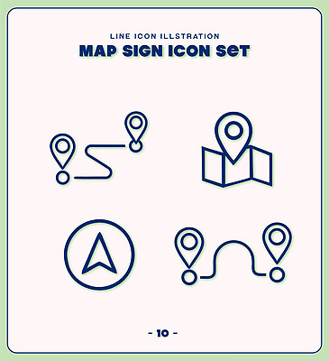 아이콘 디자인 여행 지도 표시 안내 그래픽 방향 심볼 위치 탐색 경로 위치정보 2D아이콘 AI파일 정보 파일형식 벡터