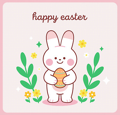 동물 기념일 꽃 행복 일러스트 부활절 선물 미소 장식 귀여움 계란 축제 봄 기쁨 토끼 부활절계란 국내일러스트 AI파일 식물 계절 감정 컨셉 포유류 표정 이벤트 반려동물 알 파일형식 벡터